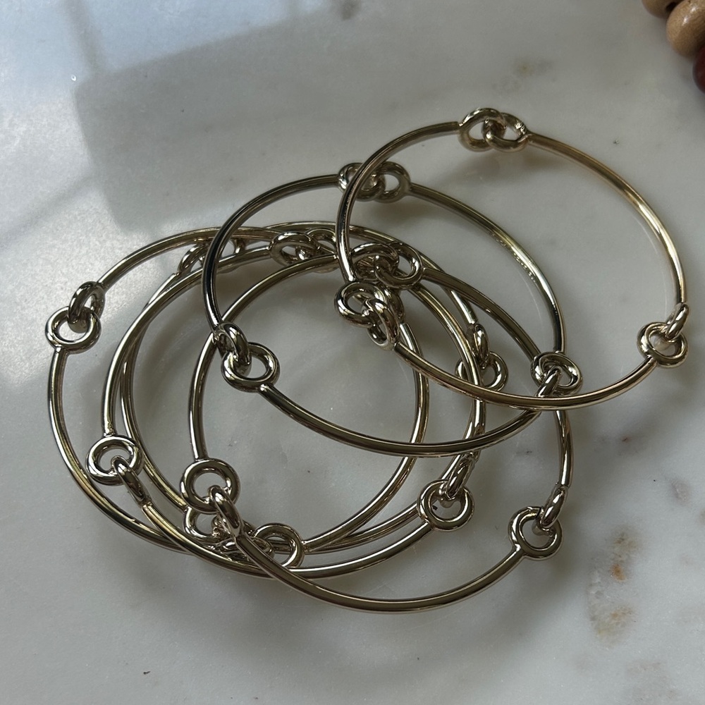 French Connection Gold Bangle Set - image 3